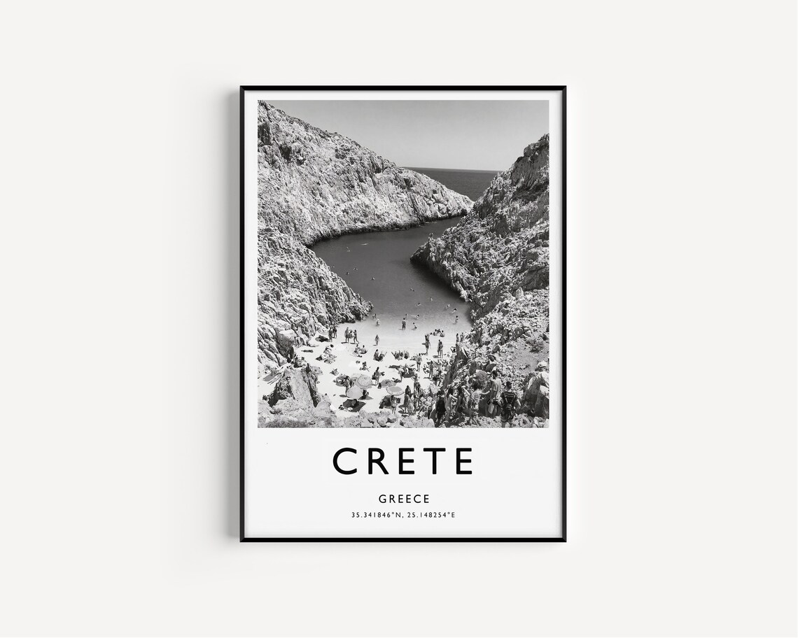 Crete Travel Poster, Black and White Photography - Image 2