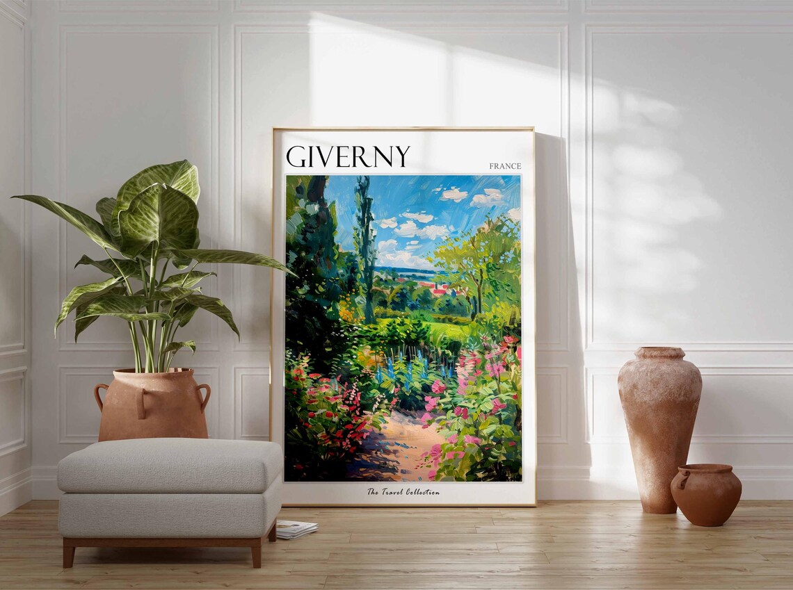 Giverny France Cypress Garden Path Countryside Travel Poster - Image 3
