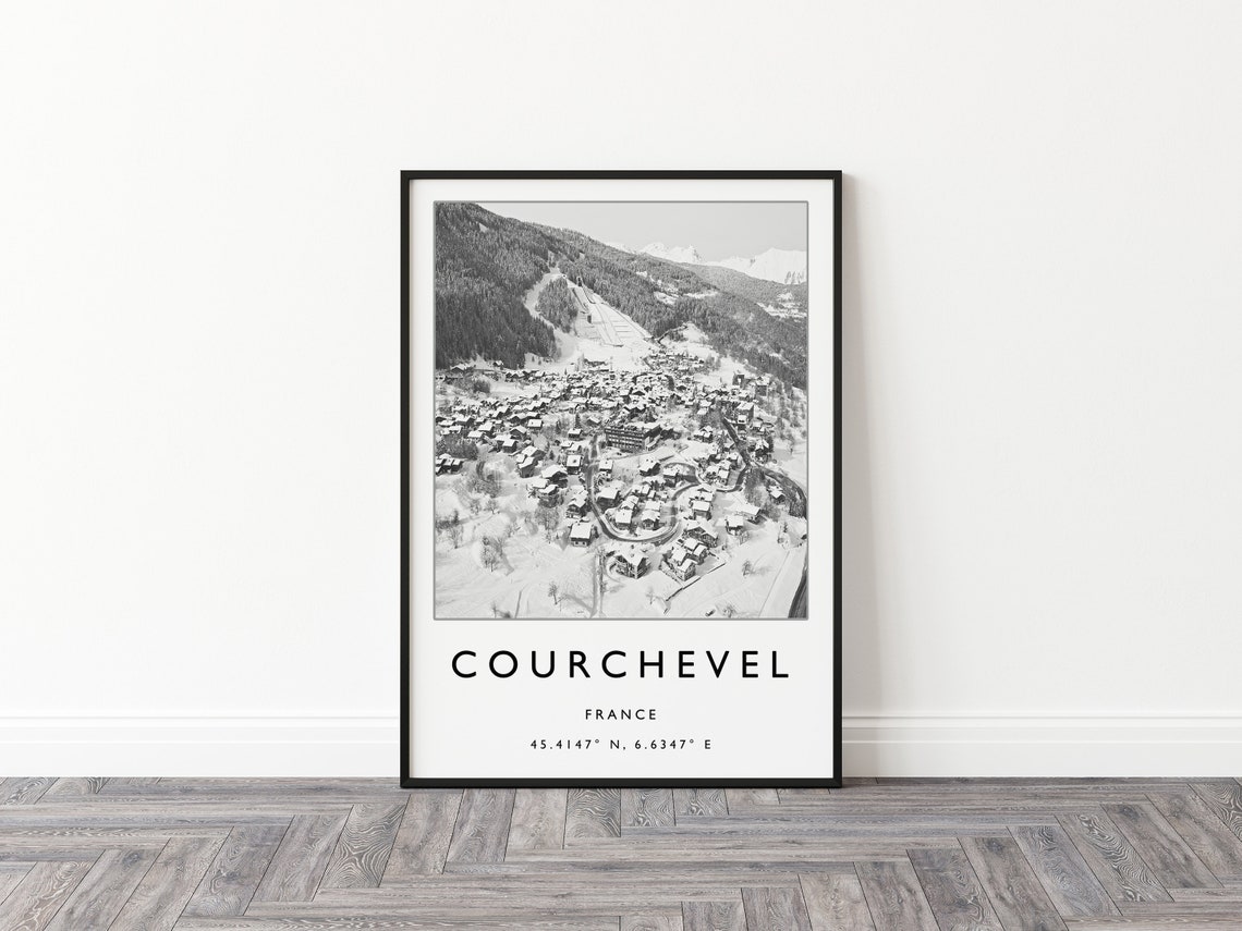 Skiing Travel Poster Courchevel France Ski Print France Travel Print Skiing Wall Art Skiing Print Winter Sport Art Gift A1a2a3a4 - Image 2