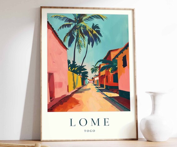 Lom Poster Lom Travel Print Togo Wall Art Lom Decor Tropical Decor City Print Lom Gift Lom Travel Poster