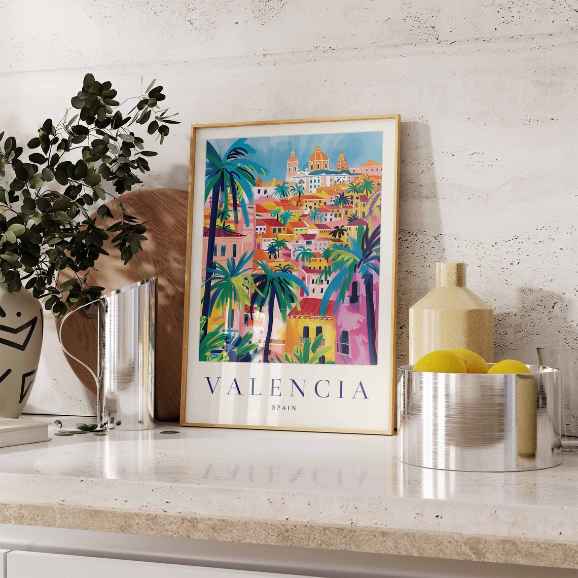Valencia Travel Poster, Spanish Tropical City Print - Image 2