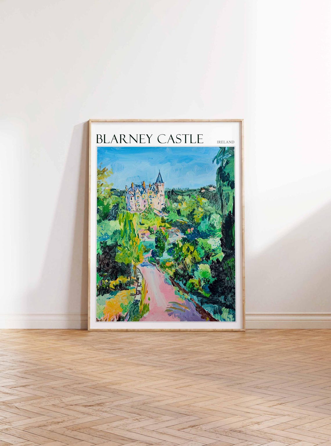 Blarney Castle Winding Garden Path Sunny Impressionist Poster - Image 3