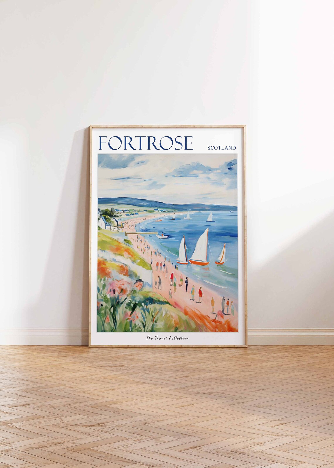 Fortrose Beach Sailboats Moray Firth Coast Scotland Travel Poster - Image 2