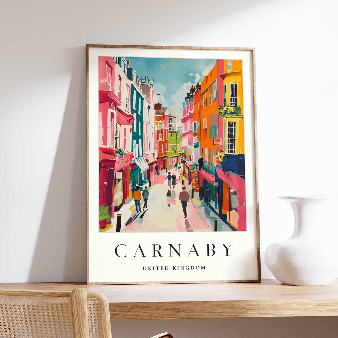 Carnaby London United Kingdom Colorful Street Scene Vibrant City Poster