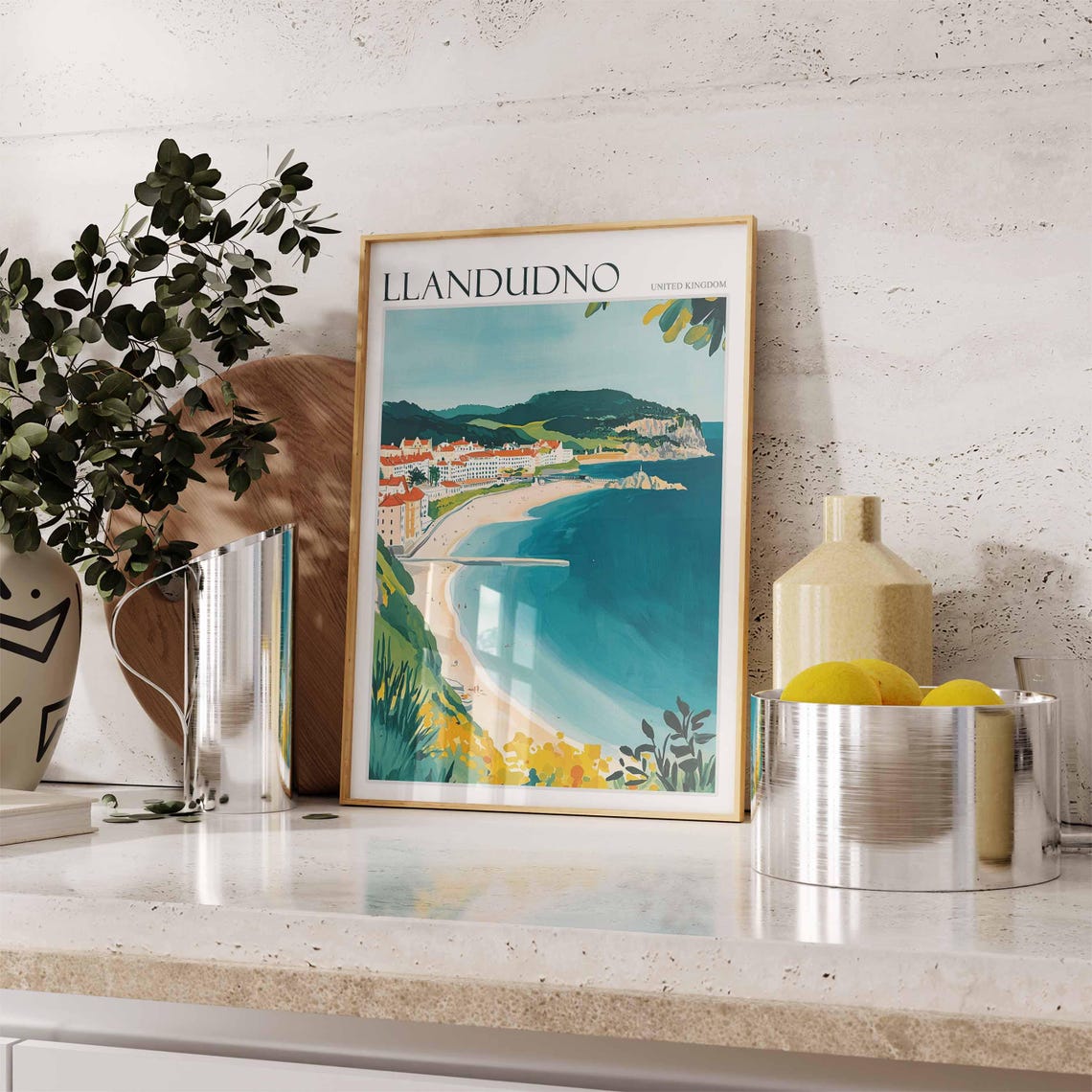 Llandudno Poster Wales Poster Uk Travel Print Coastal Wall Art British Decor Wales Travel Print Beach House Decor Llandudno Wales Art - Image 2