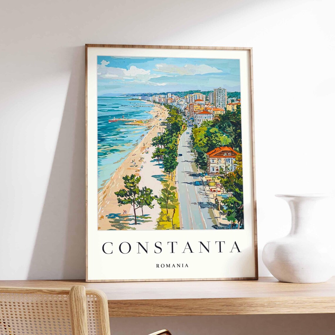 Constanta Romania Black Sea Beach Aerial Coast Summer View Poster