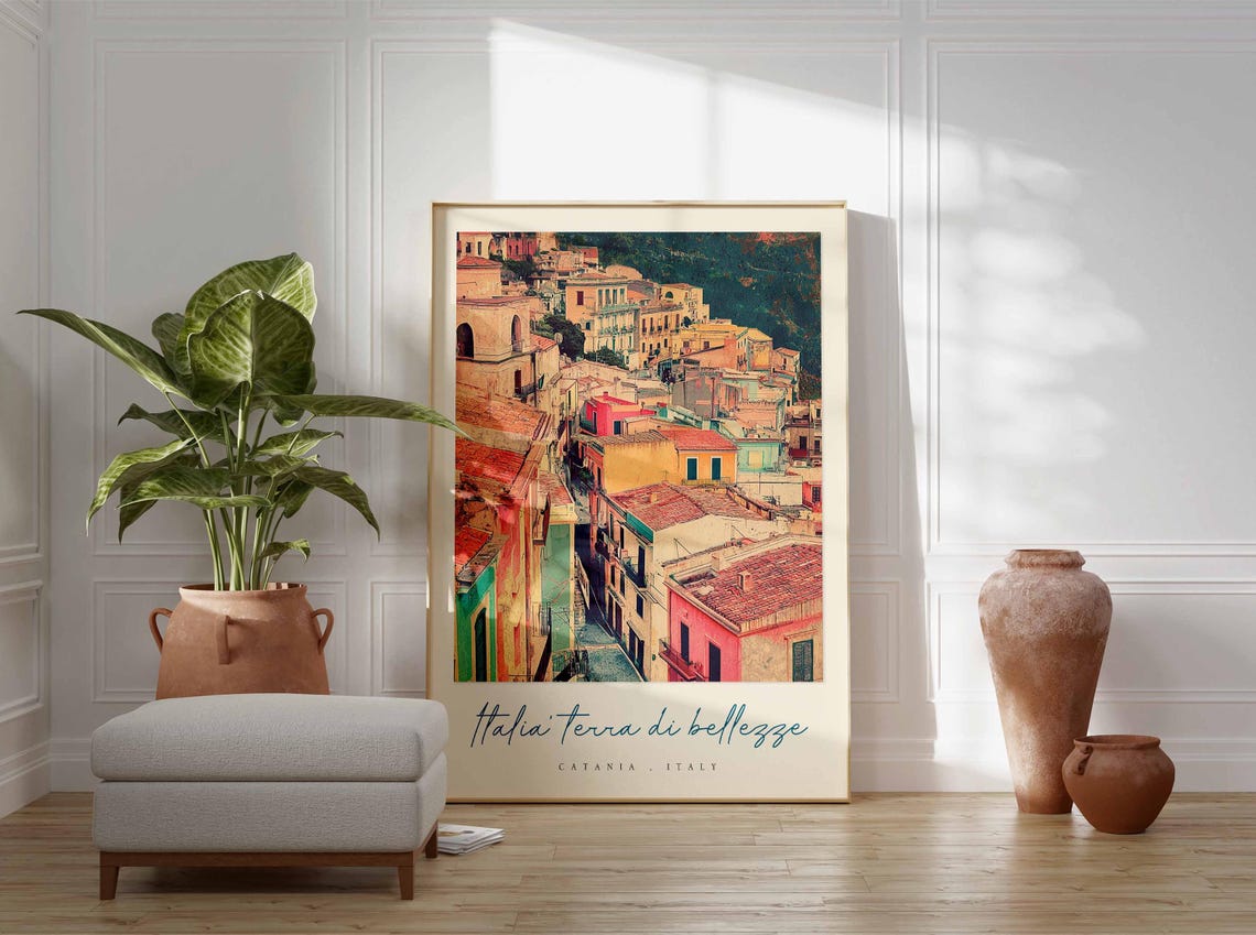 Catania Poster Catania Travel Print Catania Travel Art Catania Wall Art Italy Art Italy Travel Decor Italian Travel Gift - Image 3