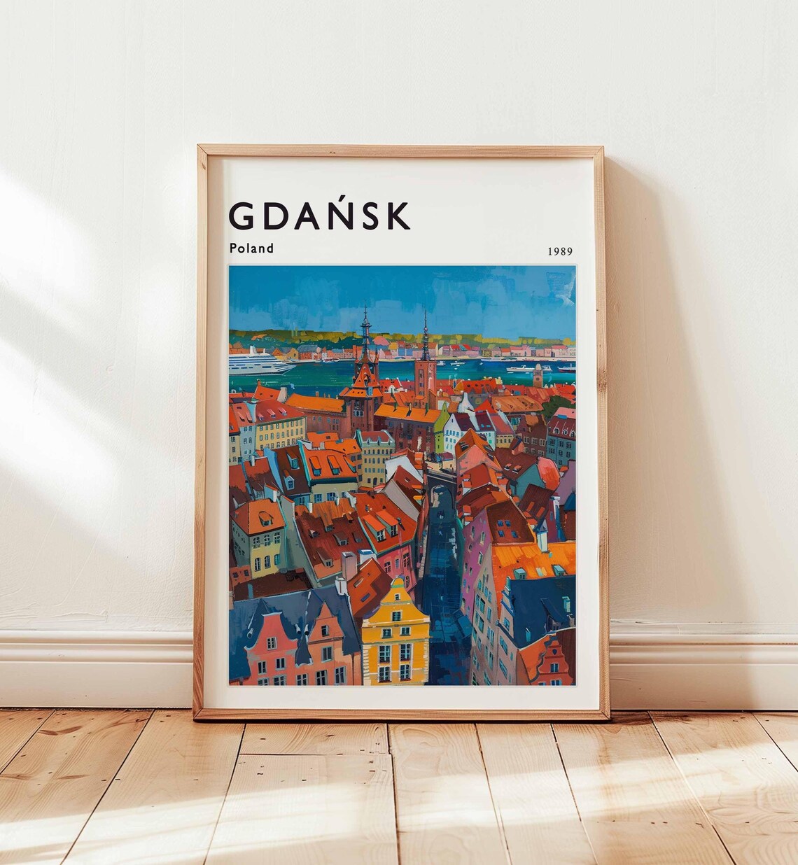 Gdask Poland Travel Poster Baltic Coast European Wall Art