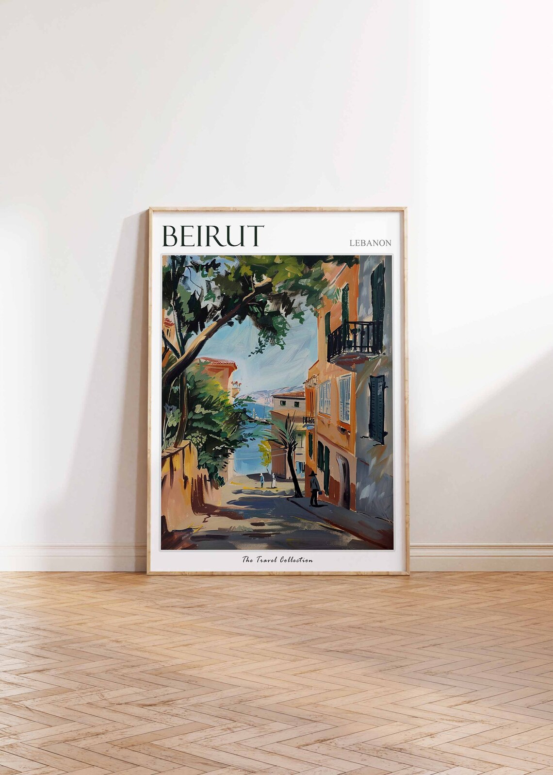 Beirut Lebanon Old Street Leading To The Sea Painting Poster - Image 2