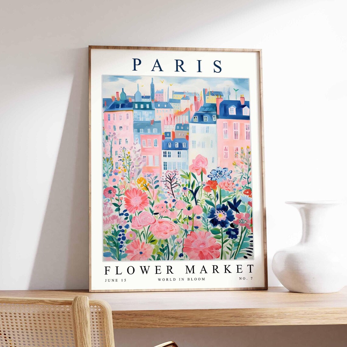Paris Flower Market Botanical Europe Poster Print