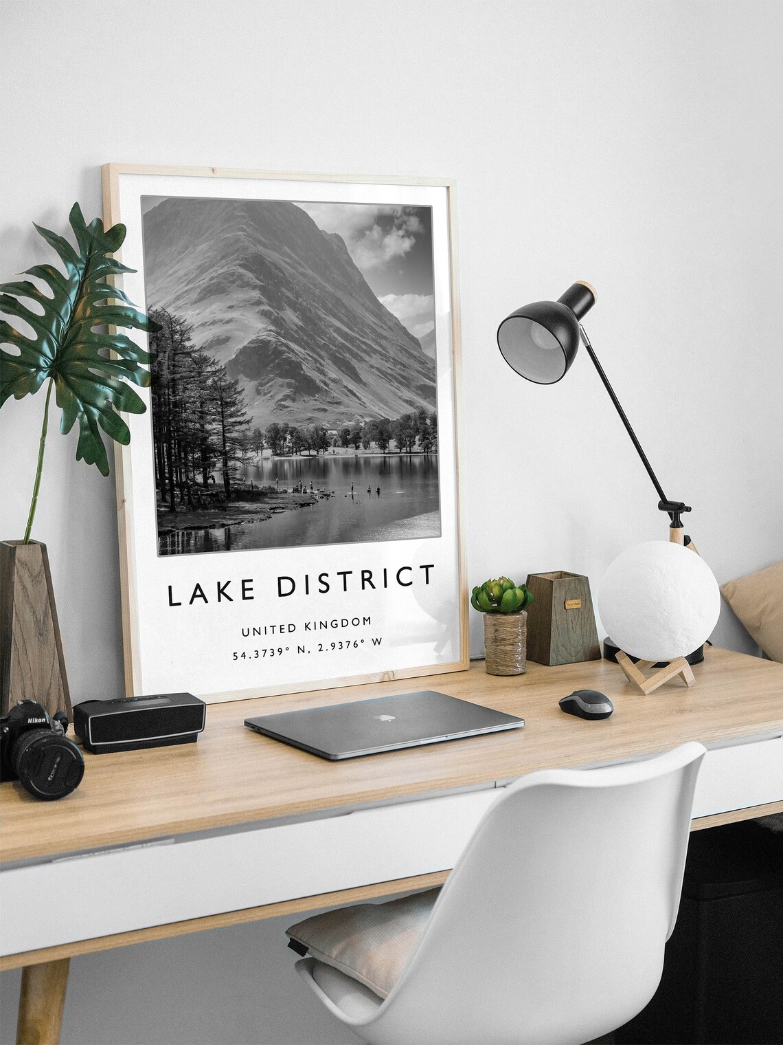 Lake District Travel Poster, Black And White - Image 2