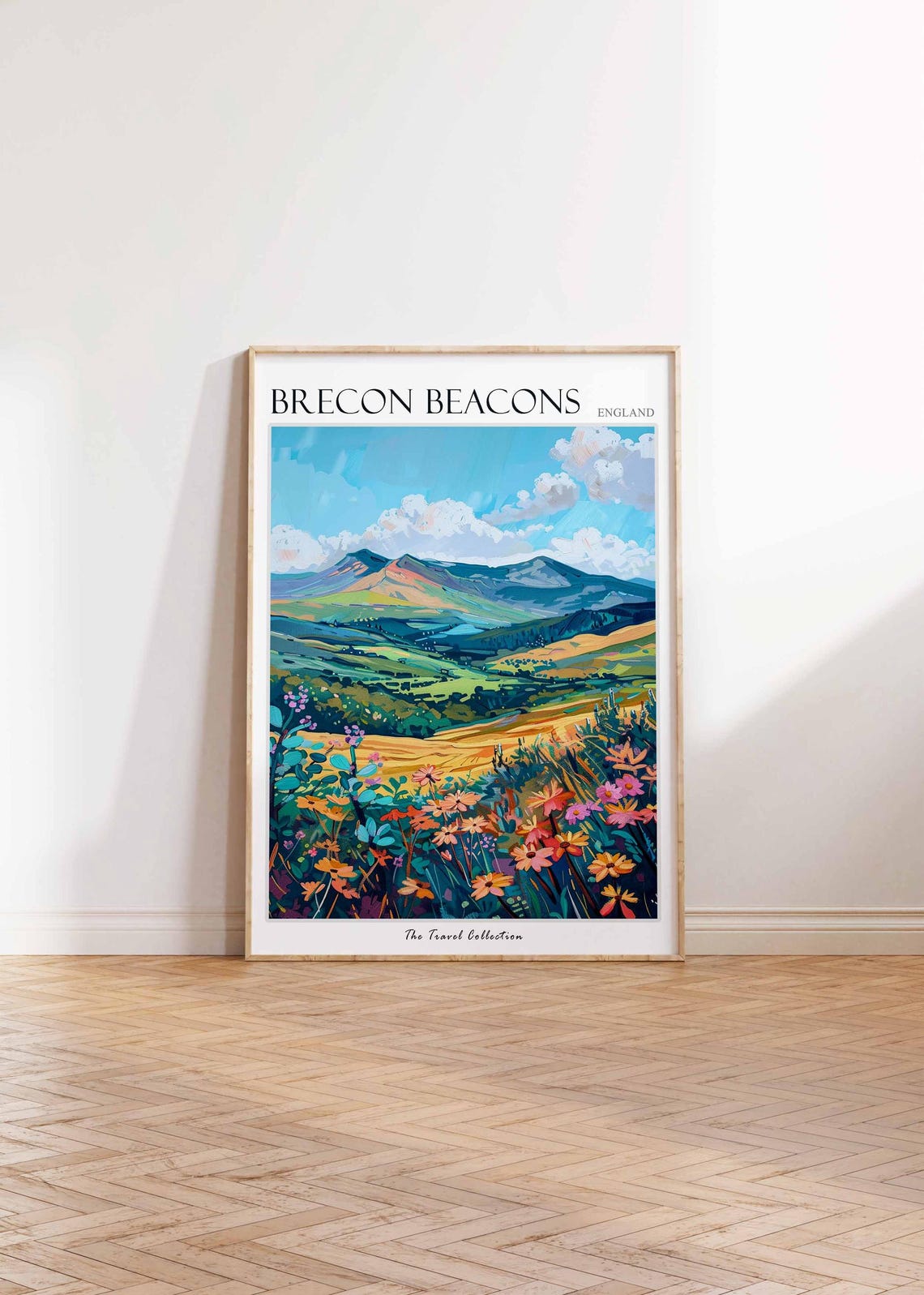 Brecon Beacons Golden Hills Wildflower Foreground Travel Poster - Image 2