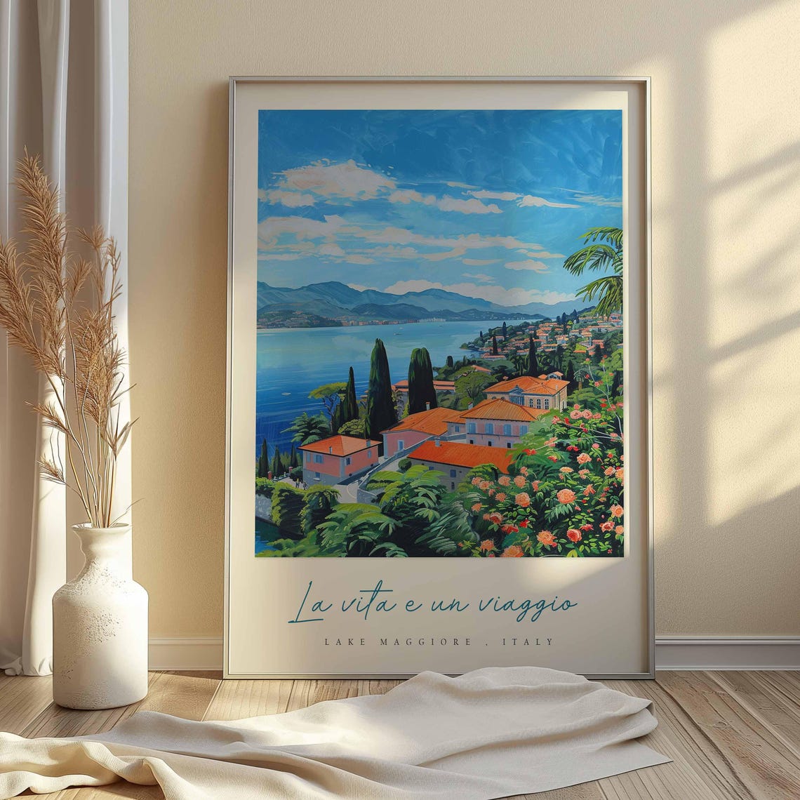 Lake Maggiore Villas Cypress Lake View Vibrant Watercolor Poster - Image 2