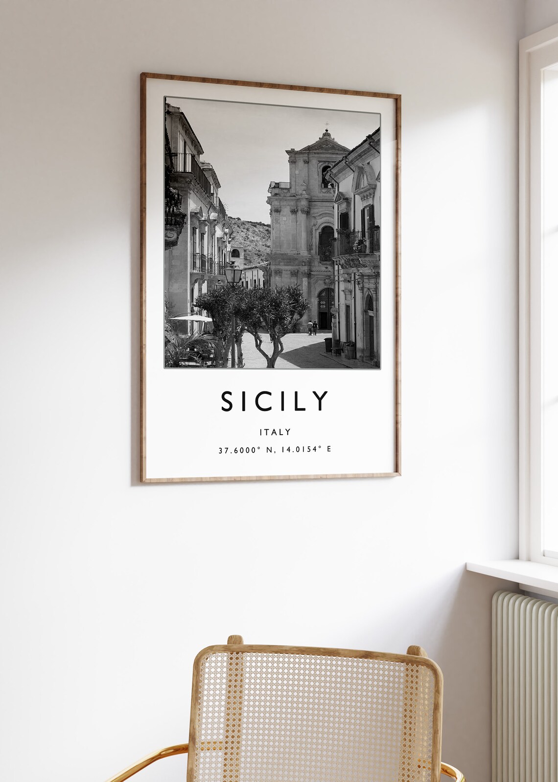 Sicily Travel Poster, Black And White Travel Art - Image 3