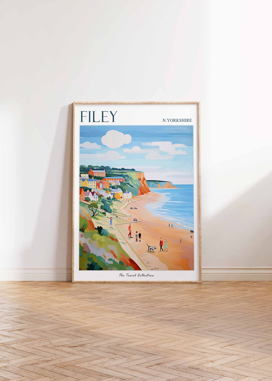 Filey North Yorkshire Beach Cliffs Seaside Travel Art Poster - Image 2