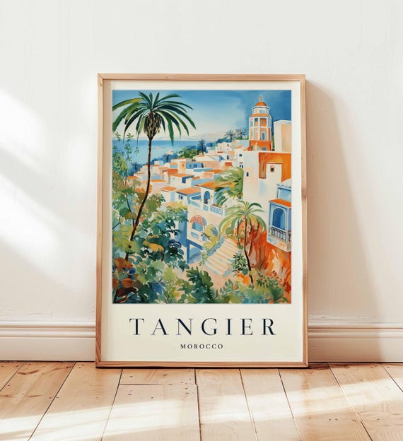Tangier Morocco Travel Poster North African Medina Wall Art