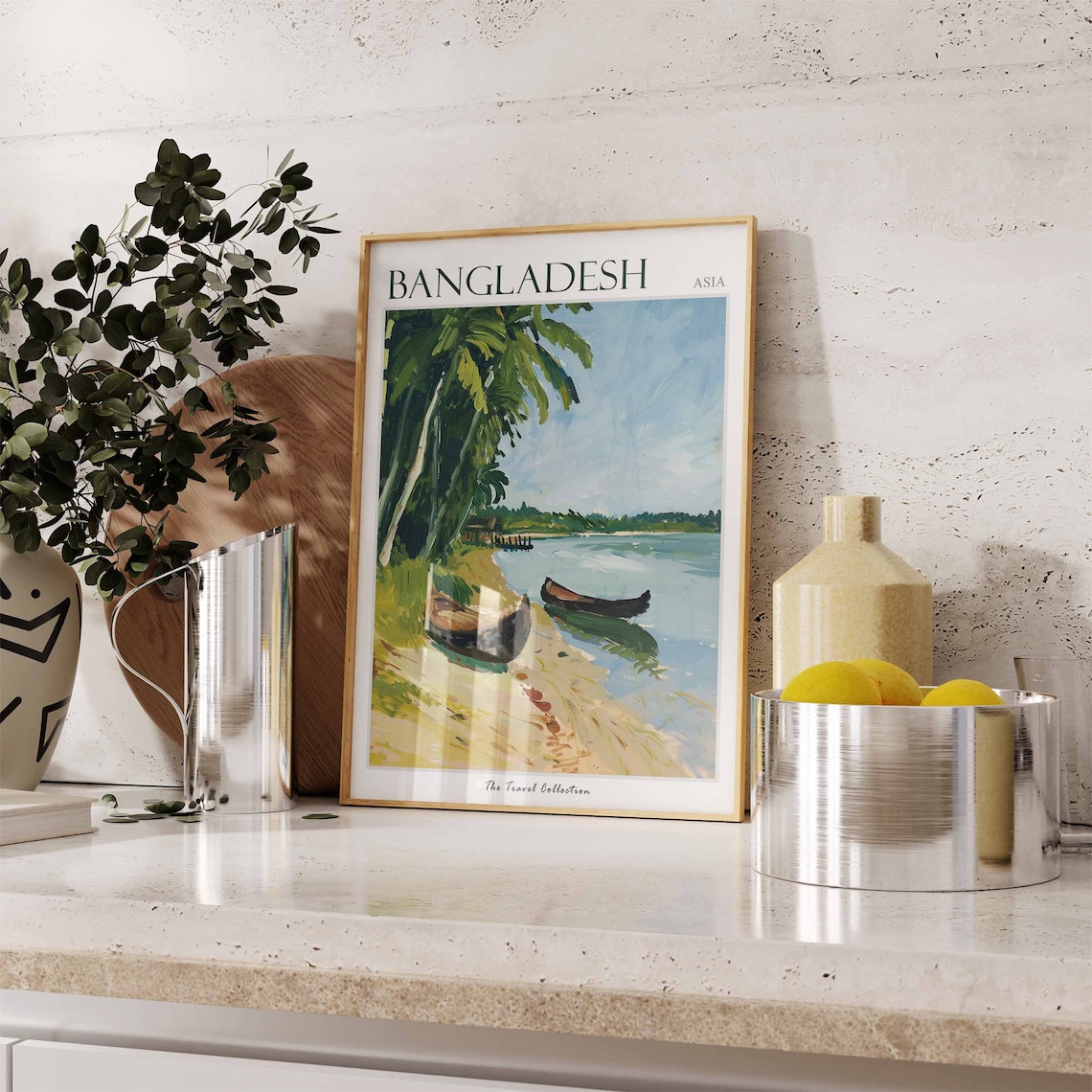 Bangladesh Travel Poster, Islamic Floral Art Print - Image 3