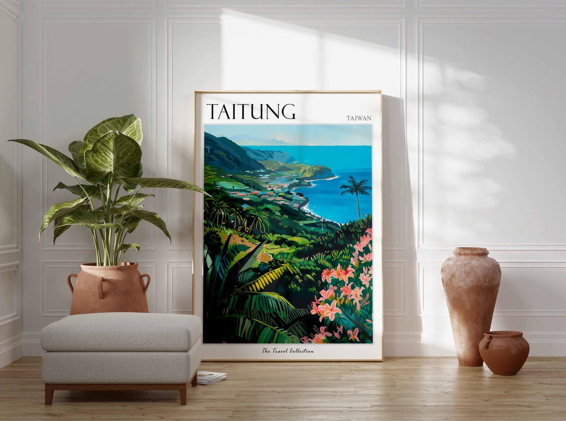 Taitung Poster Taiwan Travel Print Taiwanese Decor Asia Travel Poster Asian Wall Art City Print Taitung Gift Taitung Travel Poster - Image 3