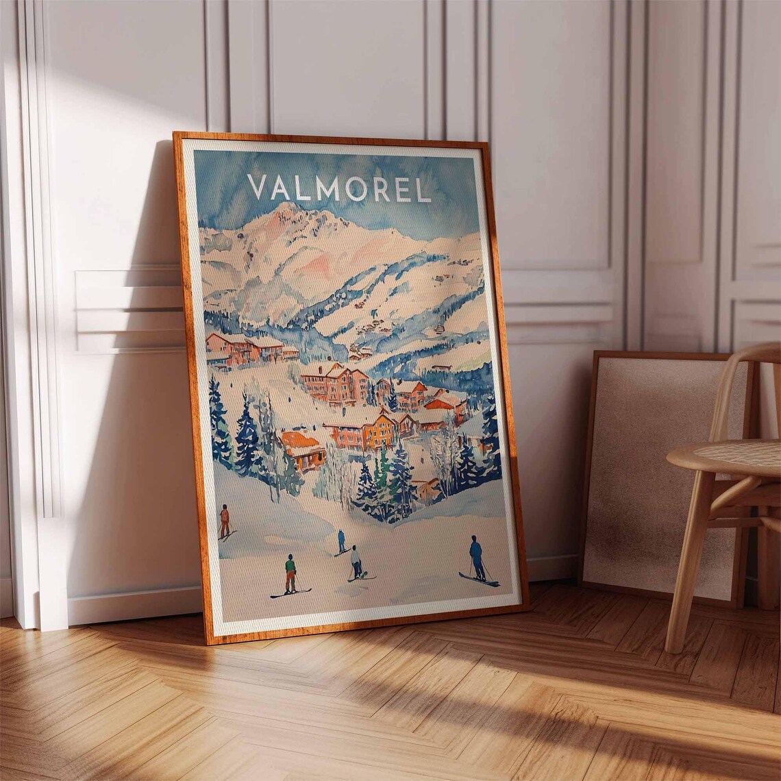 Skiing Travel Poster Valmorel Ski Print France Travel Print Skiing Art Skiing Print Winter Sport Art Ski Gift - Image 3