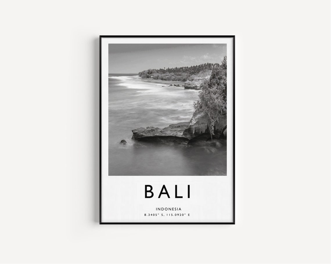 Bali Travel Print Bali Travel Poster Indonesia Print Travel Gift Travel Art Southeast Asia Poster Travel Decor Black And White - Image 2