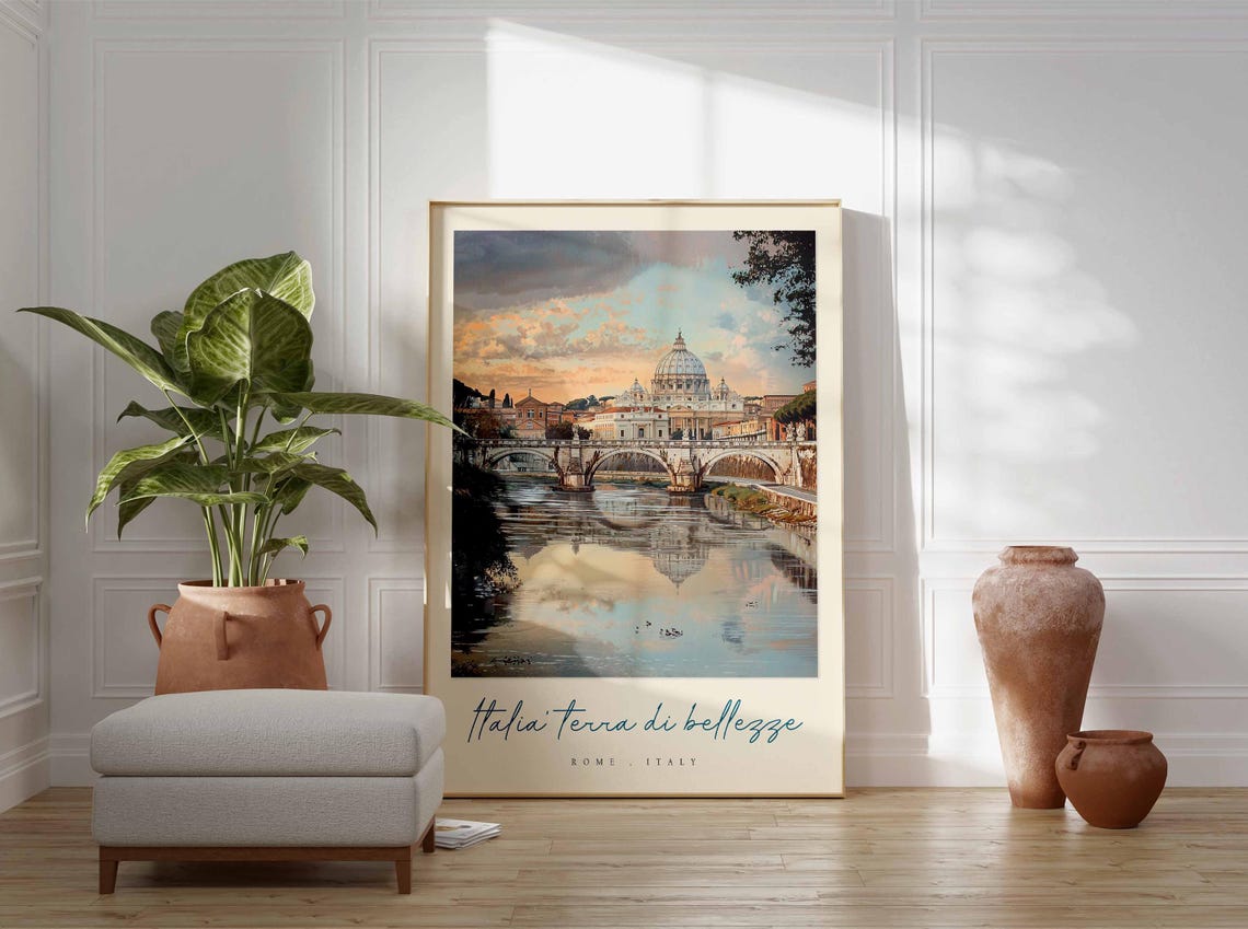 Rome Poster Italian Travel Print Rome Travel Art Rome Wall Art Italy Art Italy Travel Decor Italian Travel Gift - Image 3