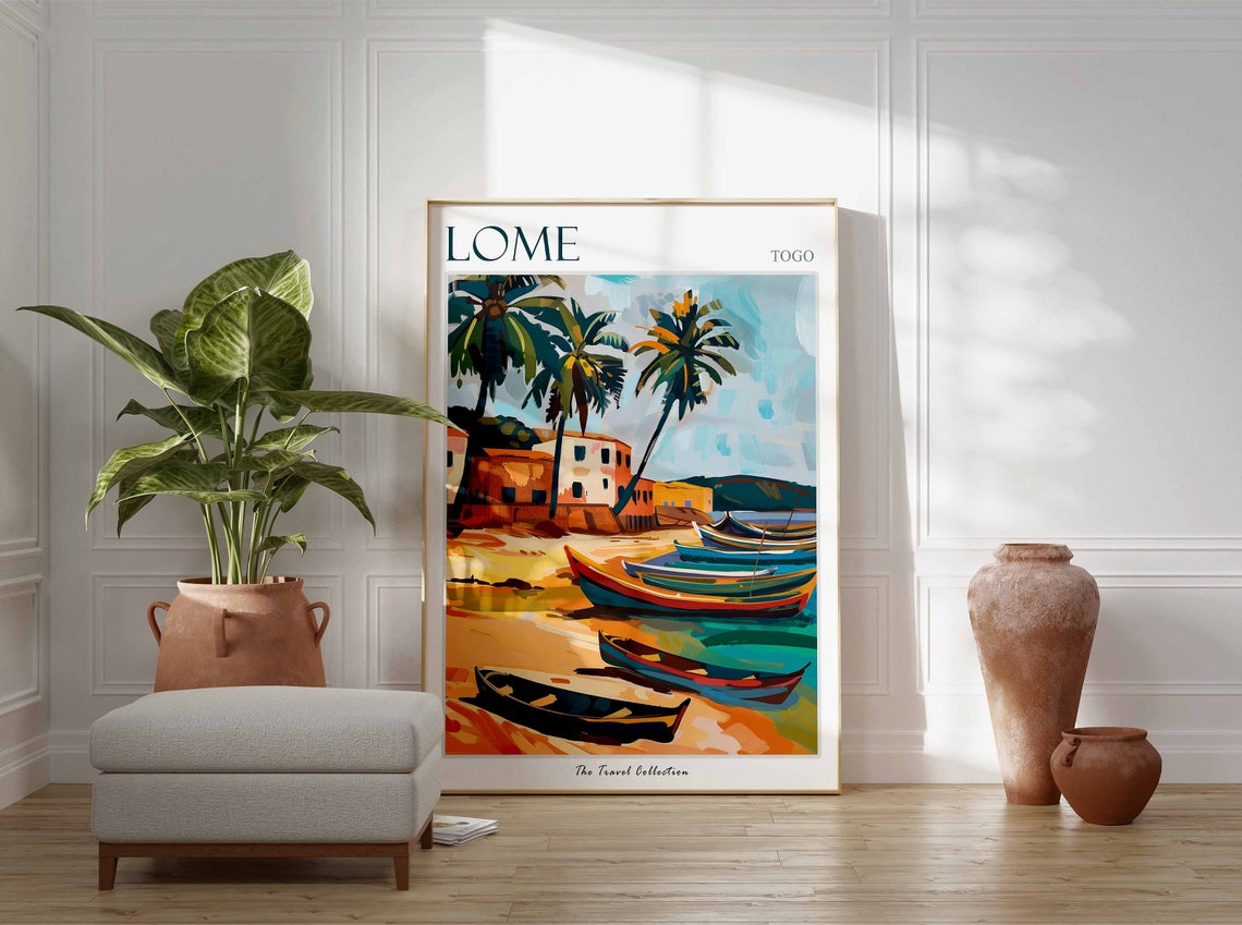 Lome Poster Lome Travel Print Togo Travel Poster African Decor Togo Art Lome Gift African Gift Togo Travel Poster - Image 3
