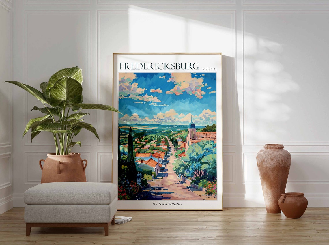 Fredericksburg Poster Virginia Travel Print Virginian Decor North America Travel Poster City Print Fredericksburg Travel Poster - Image 3