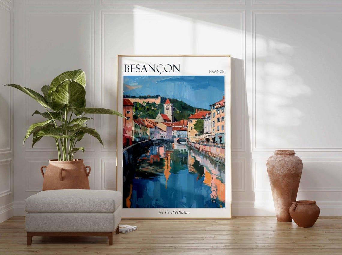 Besanon Poster France Travel Print French Decor Europe Travel Poster European Wall Art Besanon Gift Besanon Travel Poster - Image 3