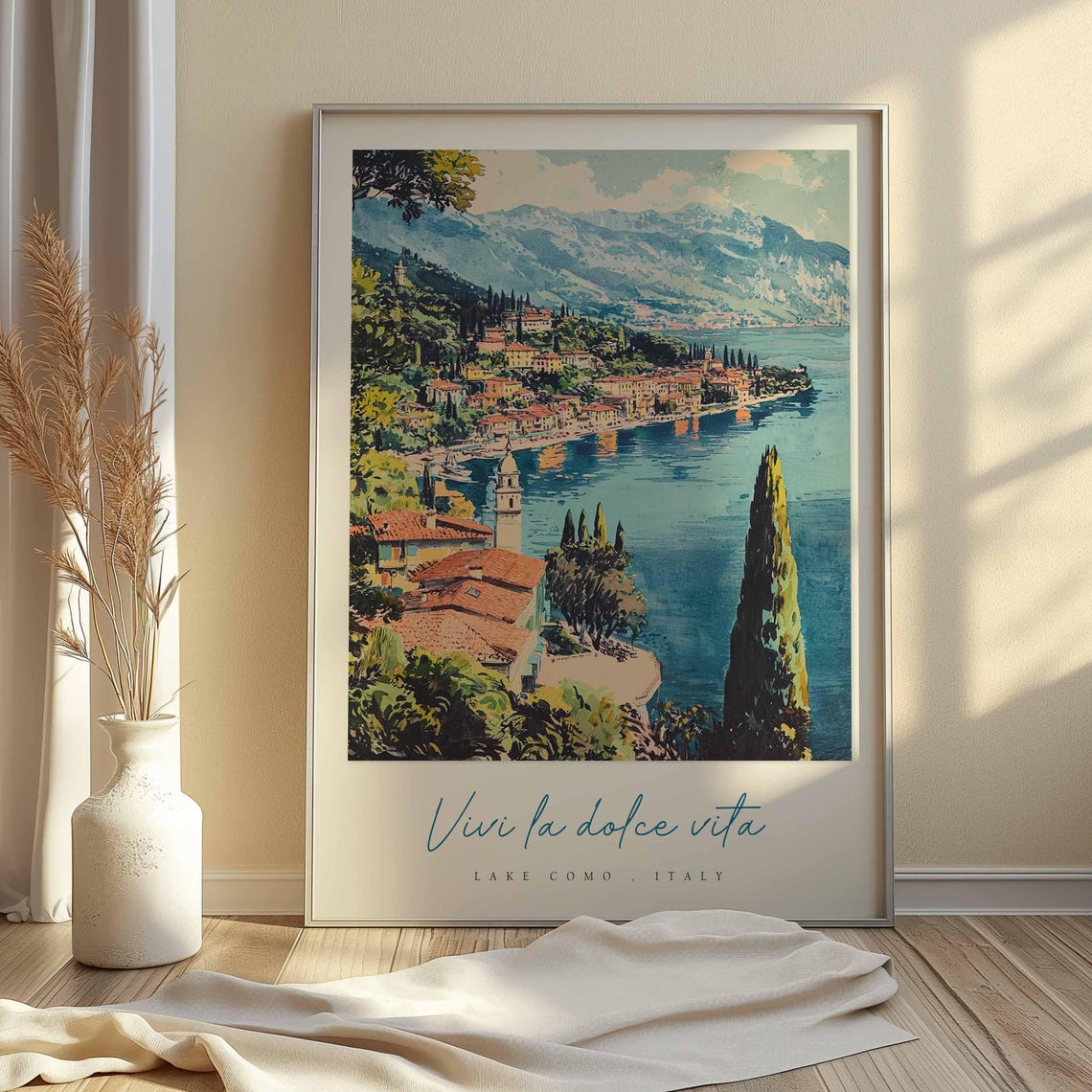 Lake Como Poster Italian Travel Print Lake Como Travel Art Lake Como Wall Art Italy Art Italy Travel Decor Italian Travel Gift - Image 2