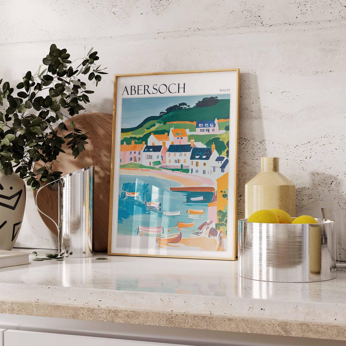 Abersoch Poster Wales Travel Poster Coastal Wall Art Uk Travel Poster Welsh Decor North Wales Poster Welsh Coast Poster Abersoch Art - Image 2