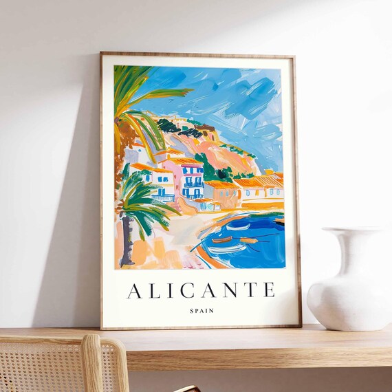 Alicante Spain Mediterranean Coastal Town Seaside Art Poster