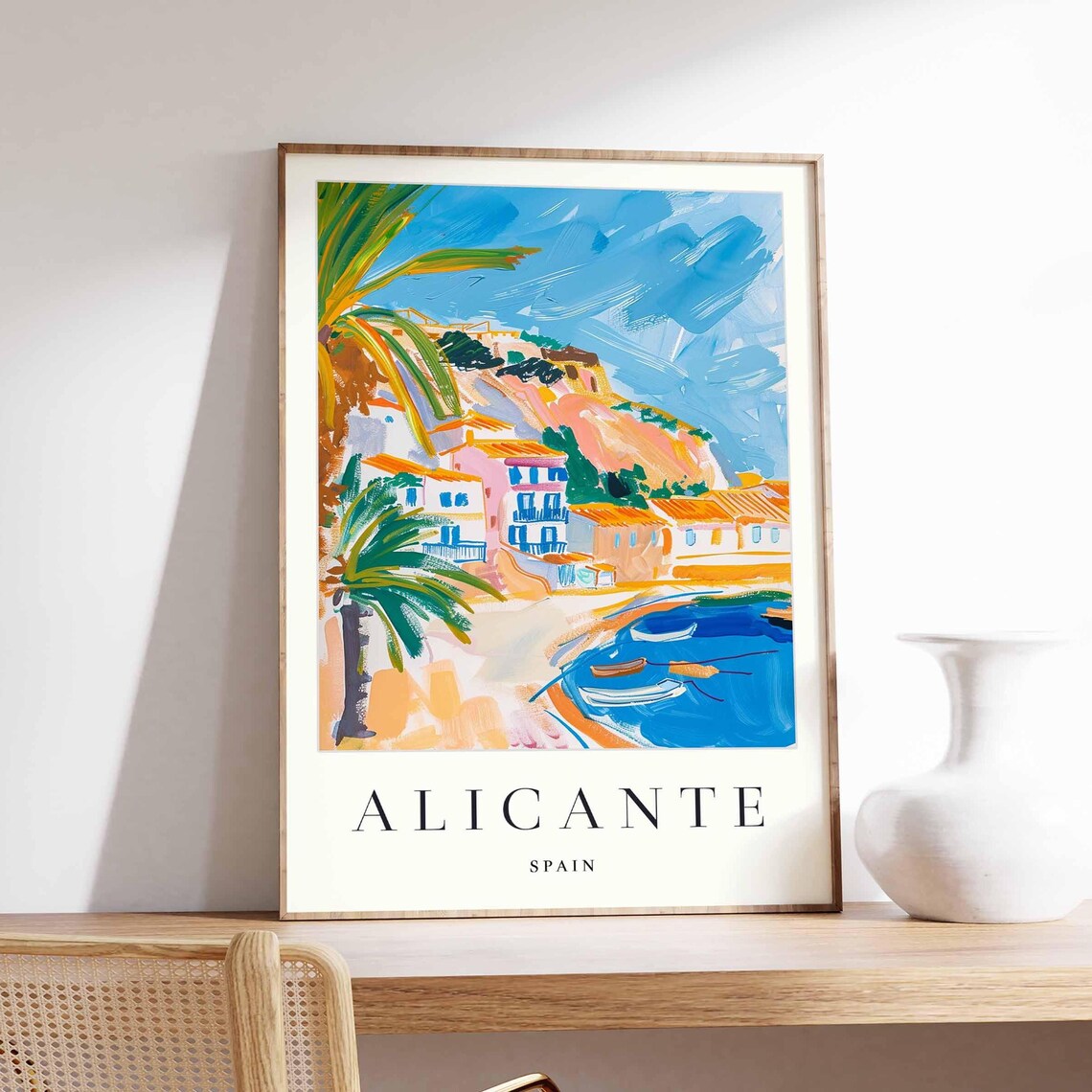 Alicante Spain Mediterranean Coastal Town Seaside Art Poster