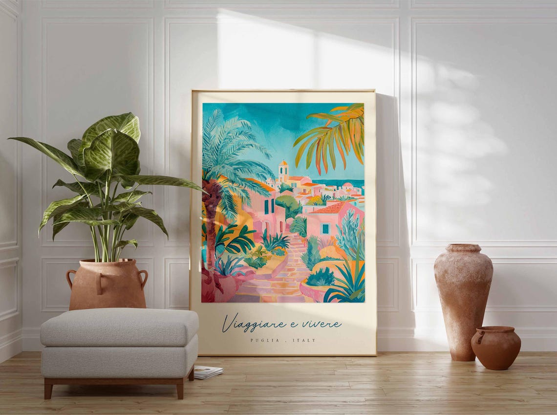Puglia Poster Italian Travel Print Puglia Travel Art Puglia Wall Art Italy Art Italy Travel Decor Italian Travel Gift - Image 3
