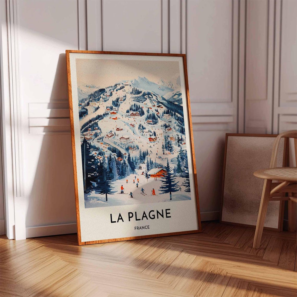 Skiing Travel Poster La Plagne Ski Print France Travel Print Skiing Art Skiing Print Winter Sport Art Ski Gift - Image 3