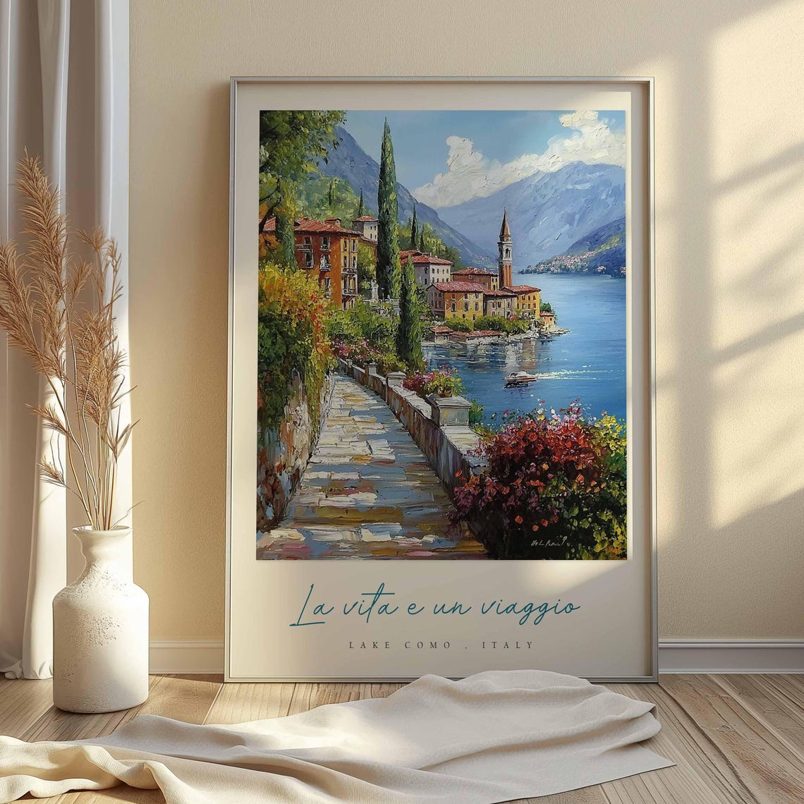 Lake Como Poster Italian Travel Print Lake Como Travel Art Lake Como Wall Art Italy Art Italy Travel Decor Italian Travel Gift - Image 2