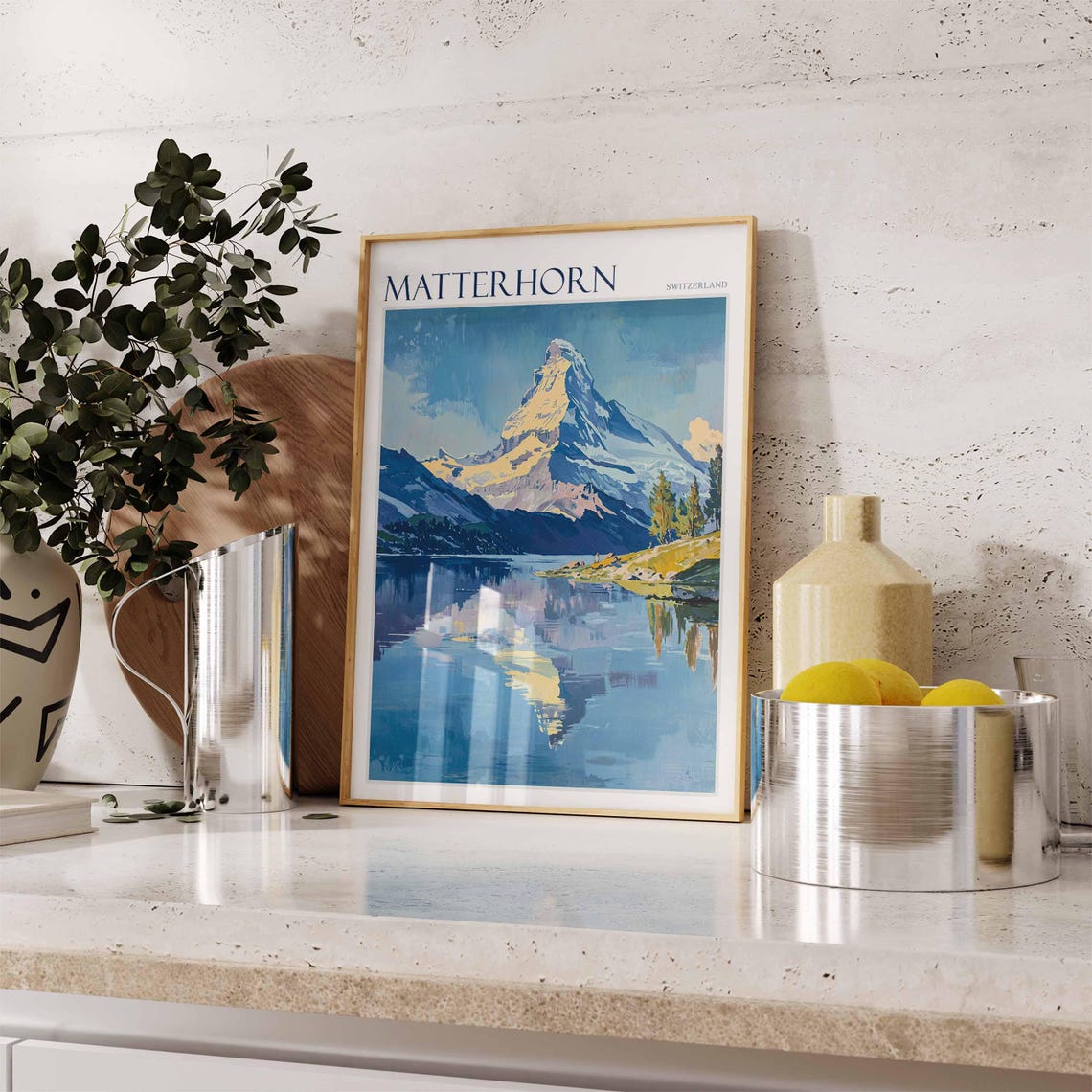 Matterhorn Poster Matterhorn Travel Print Swiss Decor Europe Travel Poster European Wall Art Switzerland Wall Art Mountain Poster - Image 2