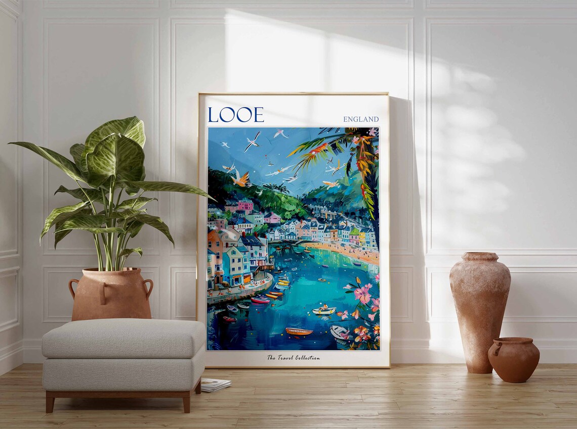 Looe Travel Poster, Cornwall Coastal Wall Art - Image 2