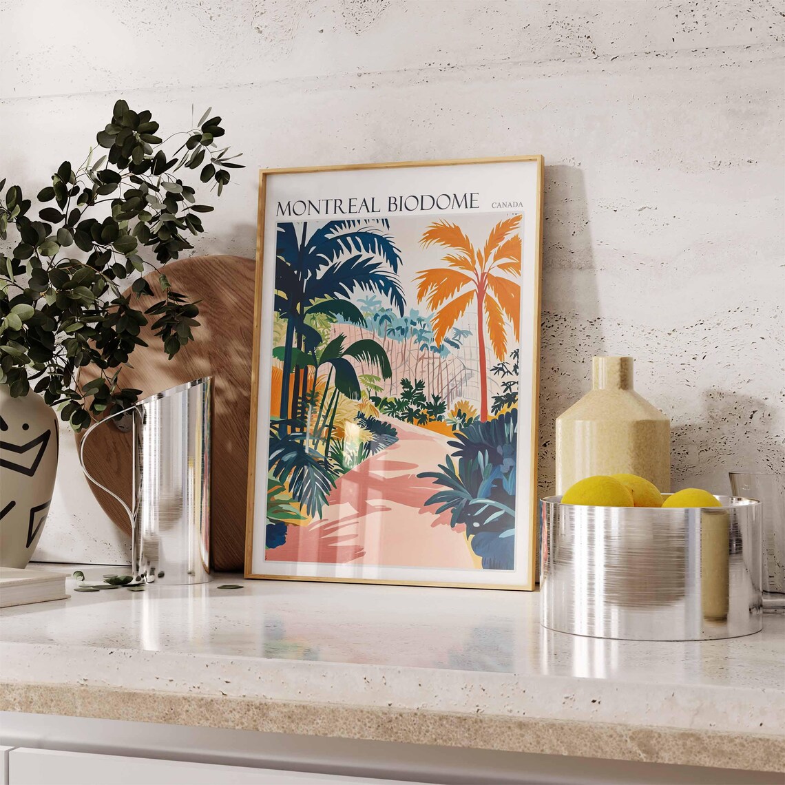 Montreal Biodome Canada Modernist Palm Grove Walkway Travel Poster - Image 2