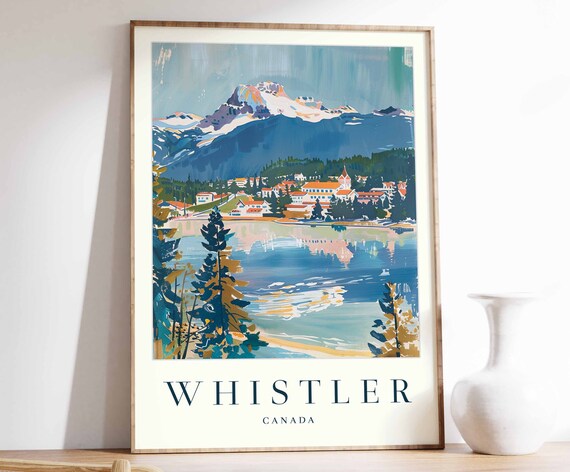Whistler Poster Whistler Travel Print Canada Wall Art Canadian Travel Print Tropical Decor Landscape Print Whistler Gift