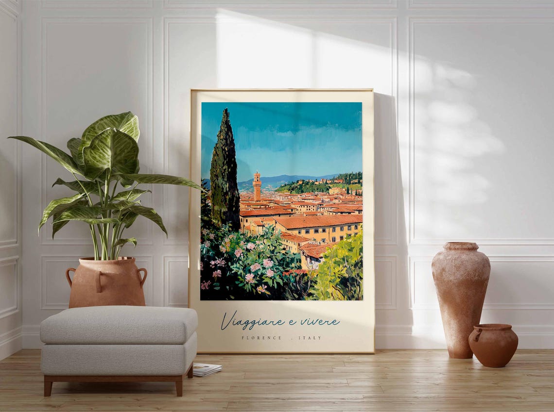 Florence Poster Italian Travel Print Florence Travel Art Florence Wall Art Italy Art Italy Travel Decor Italian Travel Gift - Image 3