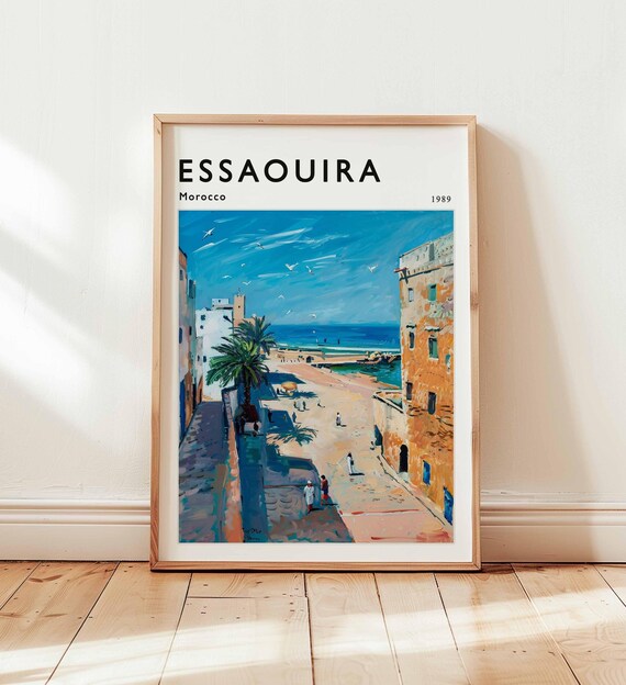 Essaouira Morocco Print Coastal Cityscape Travel Poster