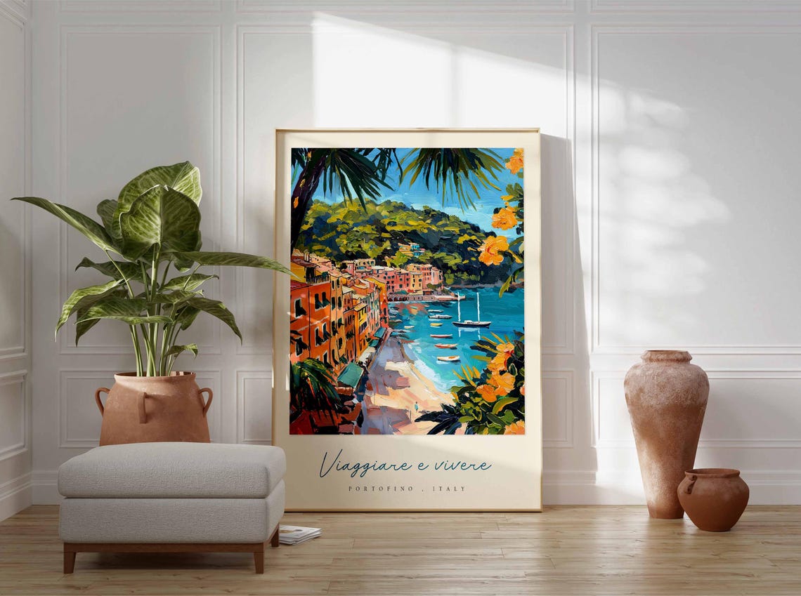 Portofino Poster Italian Travel Print Portofino Travel Art Portofino Wall Art Italy Art Italy Travel Decor Italian Travel Gift - Image 3