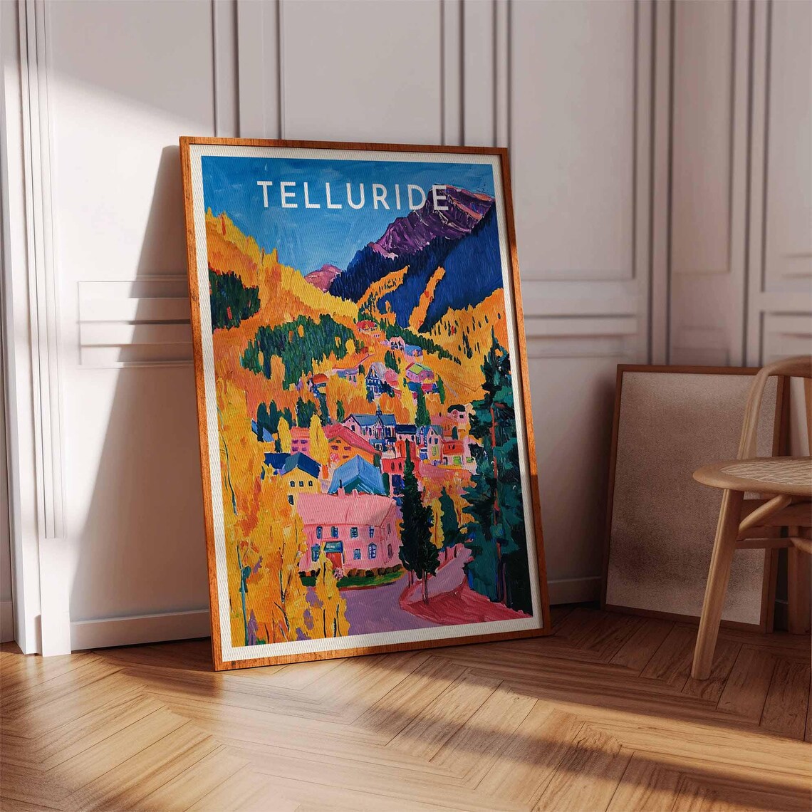 Telluride Golden Autumn Foliage Over the Colorful Town Poster - Image 3