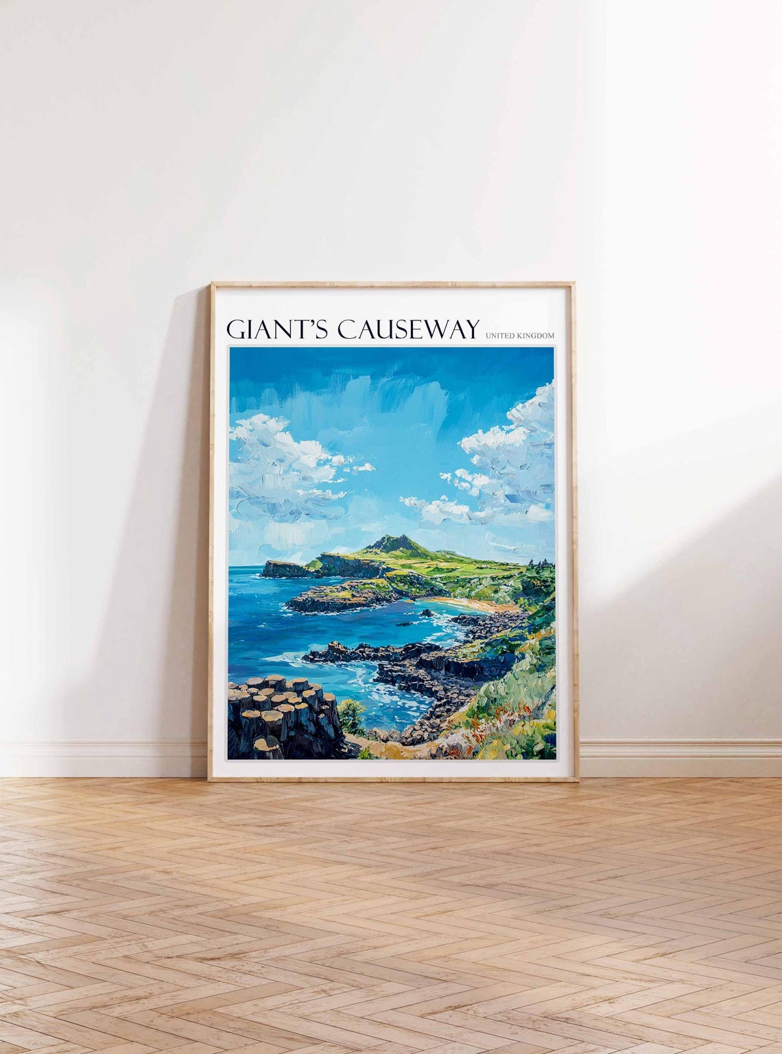 Giants Causeway Poster England Travel Print Giants Causeway Travel Art Giants Causeway Wall Art England Travel Giants Causeway Art - Image 3