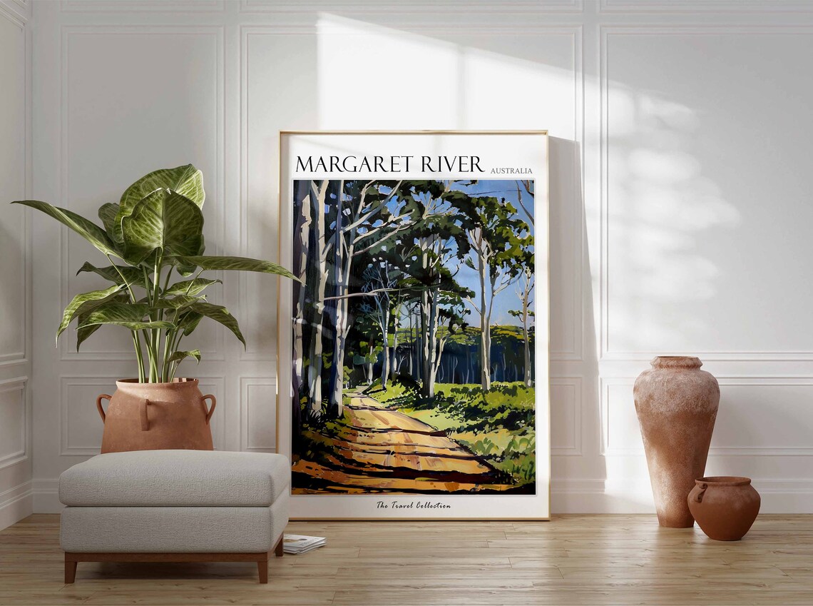 Margaret River Poster Australia Travel Print Australian Decor Oceania Travel Poster Oceanian Wall Art Margaret River Travel Poster - Image 3
