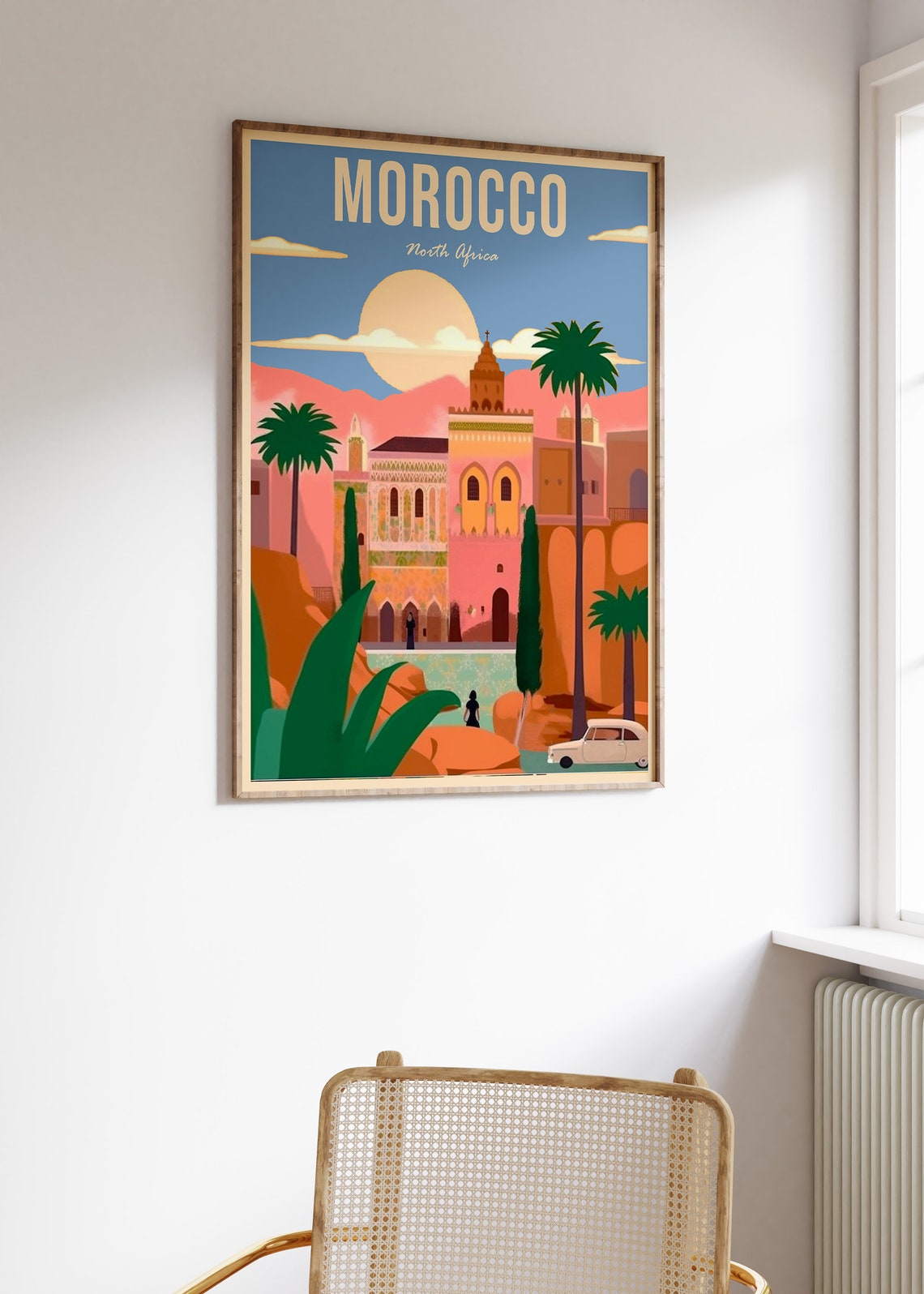 Morocco Travel Print Morocco Travel Poster Spain Travel Wall Art Colourful Travel Art Vintage Travel Travel Gift A1a2a3a4 - Image 3
