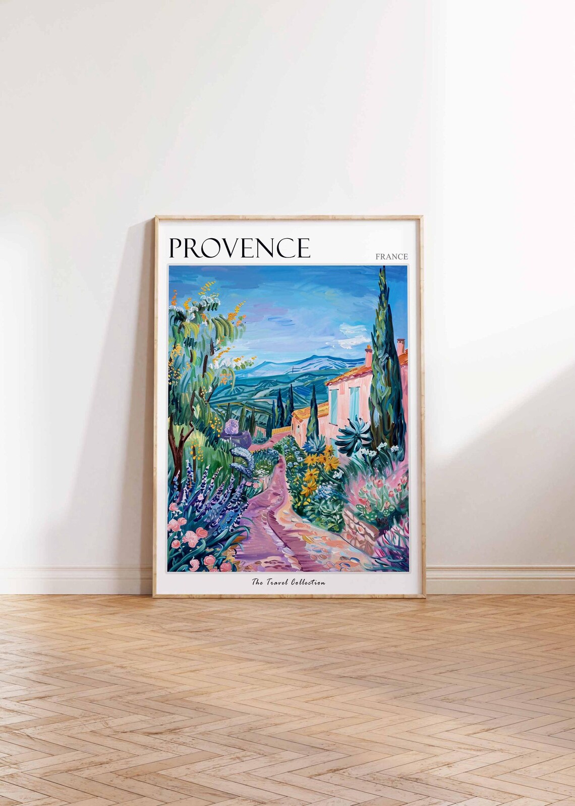 Provence France Floral Village Path Oil Painting Travel Poster - Image 2
