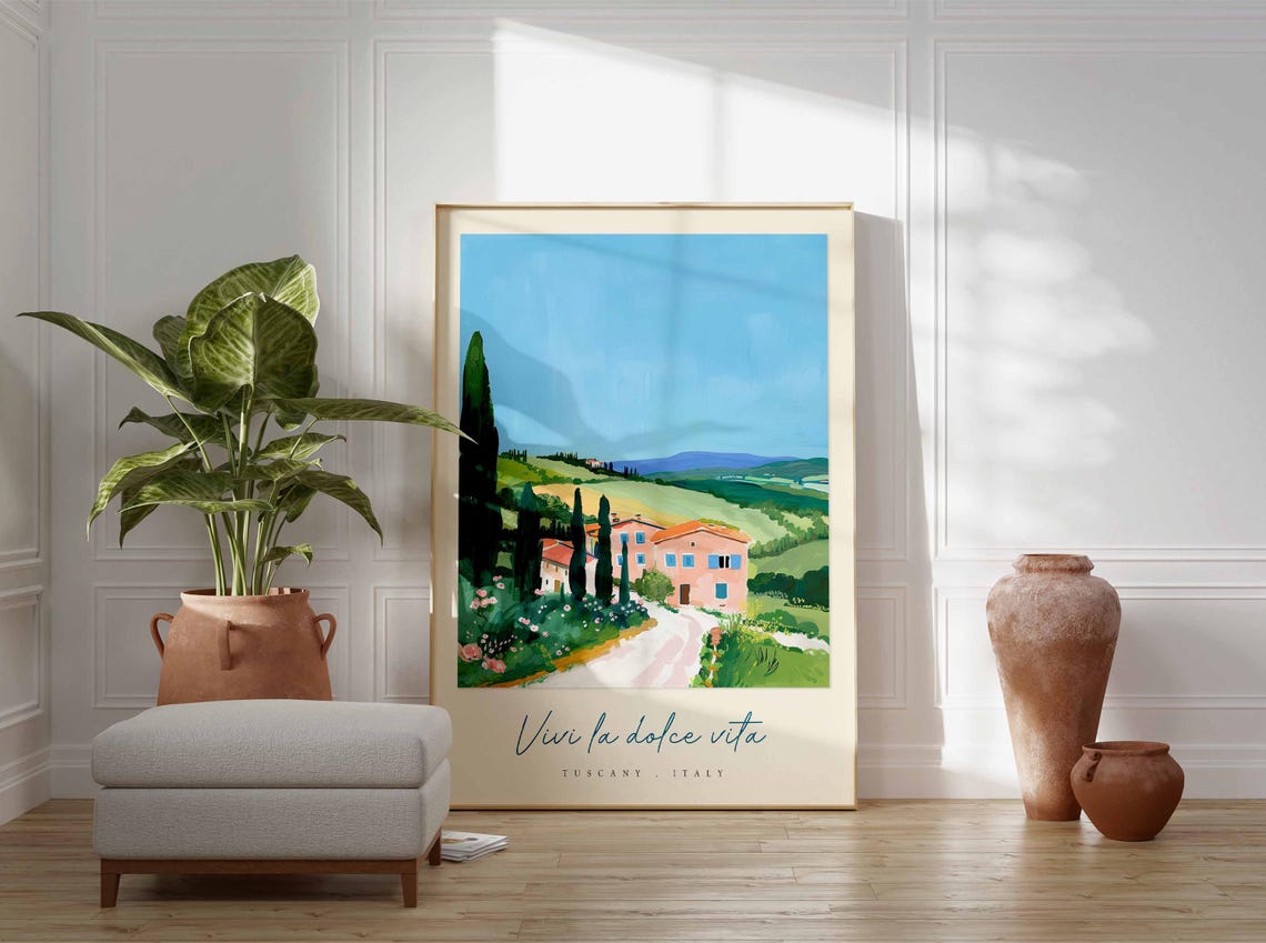 Tuscany Poster Italian Travel Print Tuscany Travel Art Tuscany Wall Art Italy Art Italy Travel Decor Italian Travel Gift - Image 3