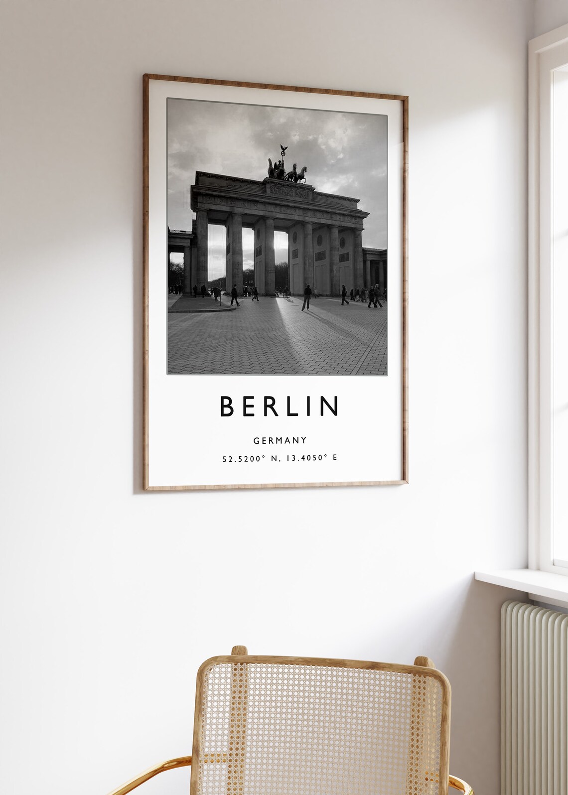 Berlin Germany Brandenburg Gate Black and White Photo Poster - Image 2
