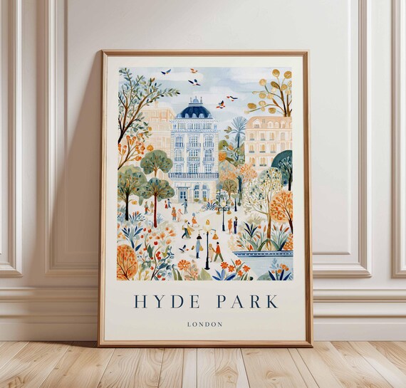 Hyde Park London Park Square Domed Palace Autumn Trees Poster
